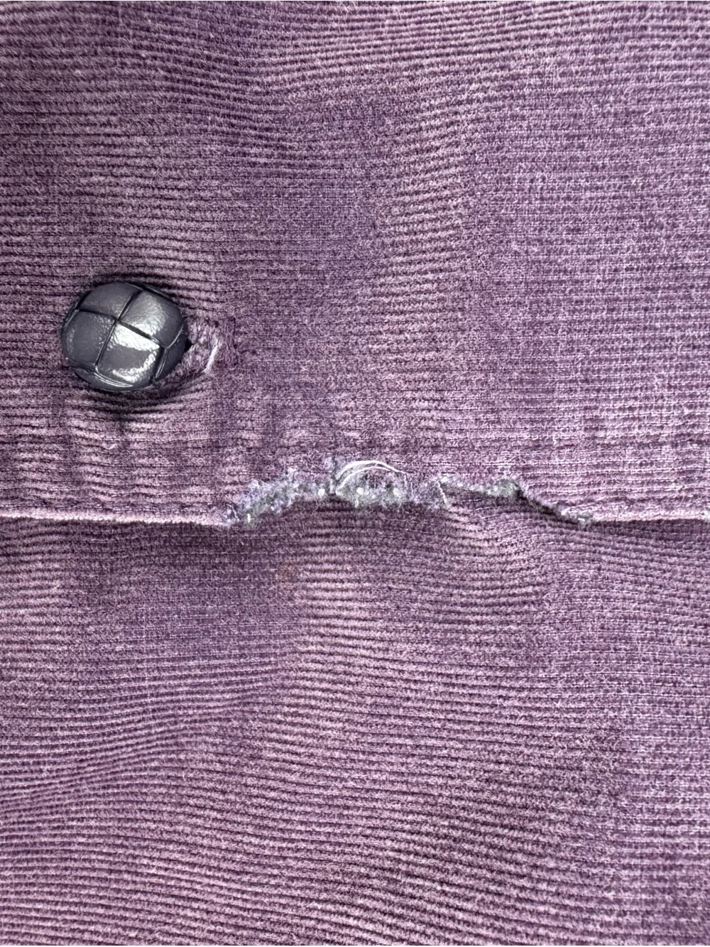 Vintage Button-Front Corduroy Midi Skirt - Purple